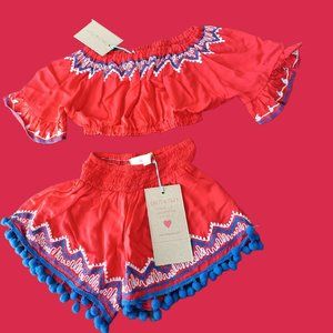 Bela and nuni baby beautiful red and blue set size 2T